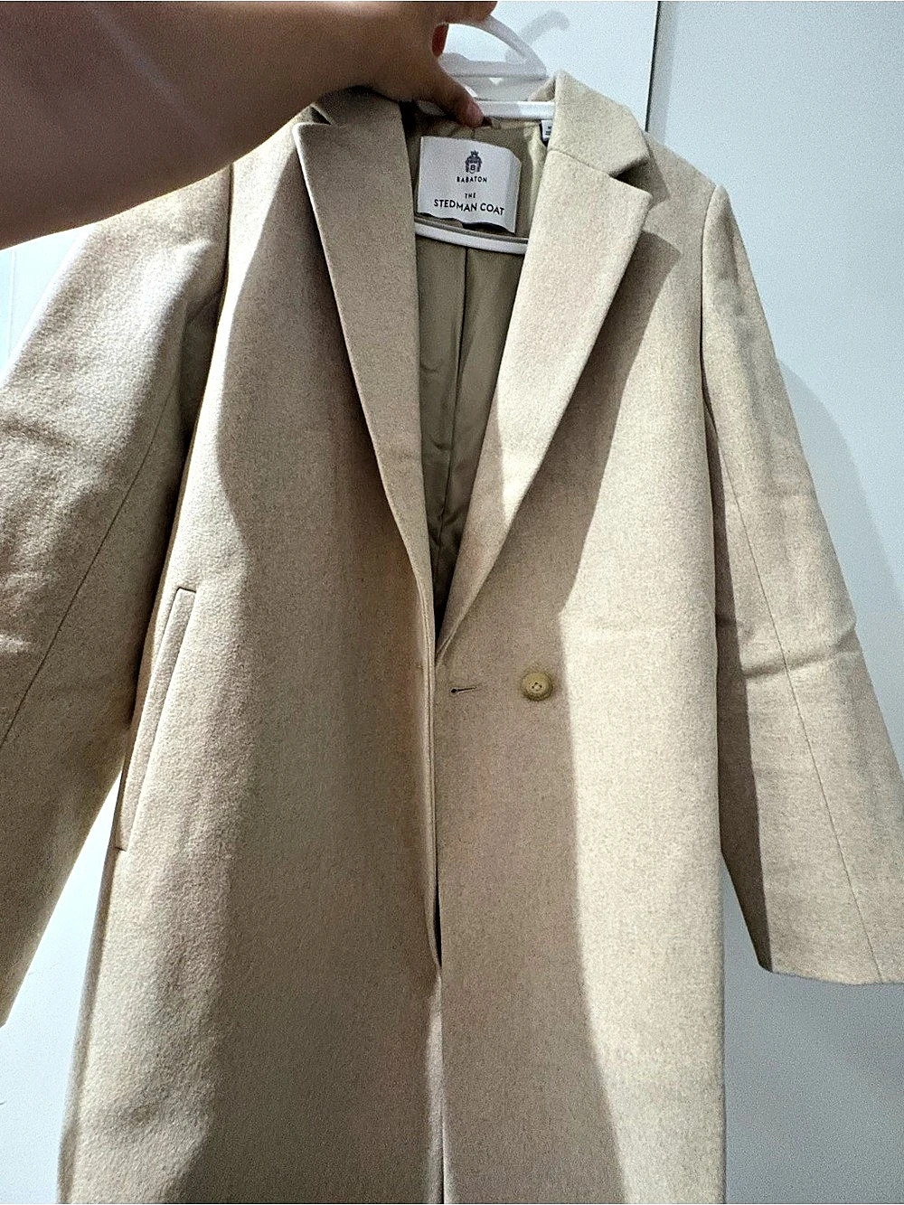 Aritzia The Stedman Coat Wool-Blend Coat in Beige Size XS NWT